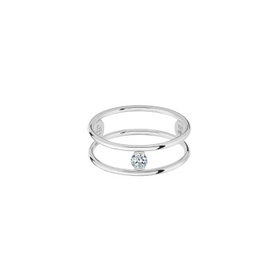 Bague La Brune & La Blonde HULA HOOP Solitaire en or blanc et diamant de 0.10ct