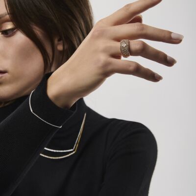 Bracelet B&F My Haute Joaillerie Bow, or blanc et diamants