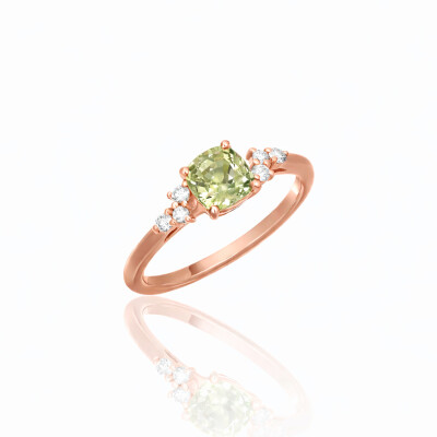 Bague B&F My Haute Joaillerie, or rose, saphir vert et diamants
