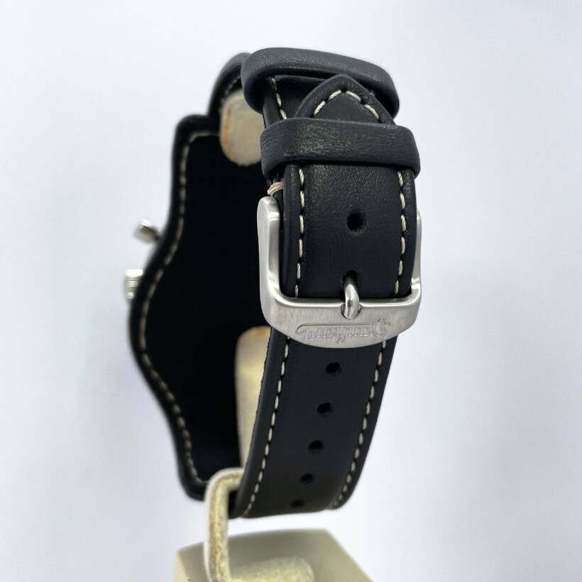 Montre Hanhart Pioneer 417 ES 39 mm 1954 Unlimited bracelet "Bund" noir, taille M
