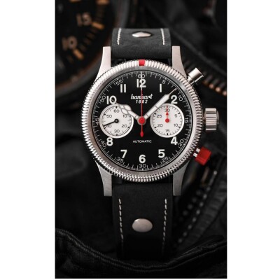 Montre Hanhart 1882 Pioneer Pioneer Mk II Panda inversé 716.211-7010-UB