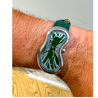 Montre EXAEQUO Melting Argent Vert