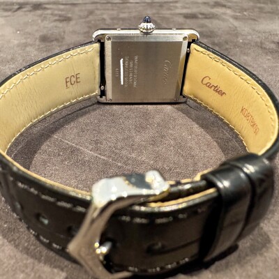 Montre Tank Must Grand modèle, mouvement quartz, acier, cuir