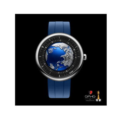 Montre Ciga Design Blue Planet II acier 43 mm.