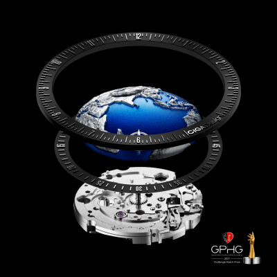 Montre Ciga Design Blue Planet II acier 43 mm.