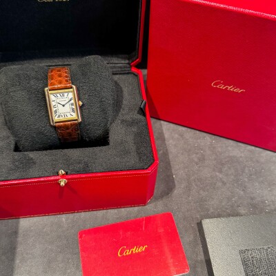 Montre Cartier Tank Solo PM Or rose et acier 3168.