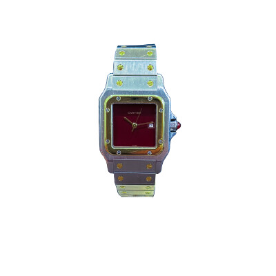 Montre Cartier Santos de Cartier 2961 "Burgundy dial " .