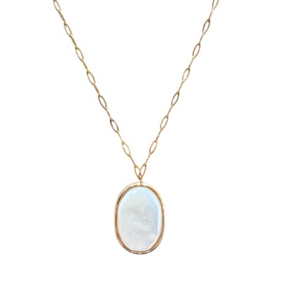 Pendentif or rose BG Bruno en nacre naturelle