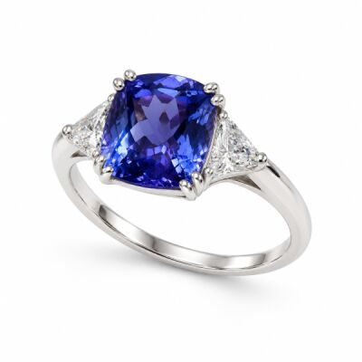 Bague en tanzanite bleu violet