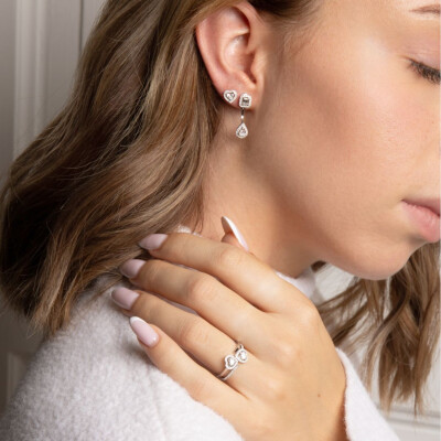Bague Messika Joy Coeur pavée en or blanc et diamants 0.15ct