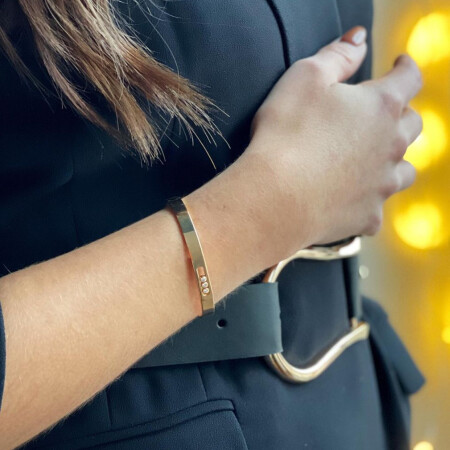 Bracelet bangle Messika PM en or jaune et diamants