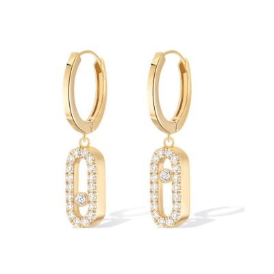 Boucles d'oreilles créoles Messika Move Uno en or jaune et diamants