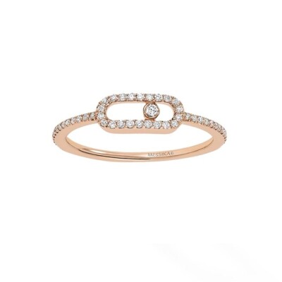Bague Messika Move Uno pavée en or rose et diamants