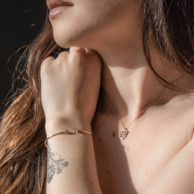Bracelet dinh van Le Cube Diamant petit modèle en or jaune et diamants