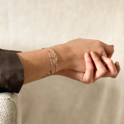Bracelet jonc dinh van Serrure en or blanc et diamant