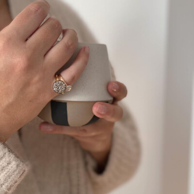 Bague Pomellato Sabbia en or rose et diamants bruns