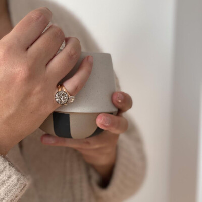 Bague Pomellato Sabbia petit modèle en or rose et Diamants