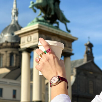 Bague dinh van Pulse moyen modèle en or jaune et diamants