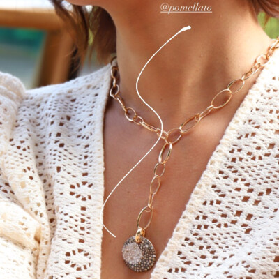 Pendentif Pomellato Sabbia en or rose, diamants bruns et blancs