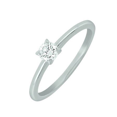 Solitaire or blanc Diamant 0.25 carat sertis griffes