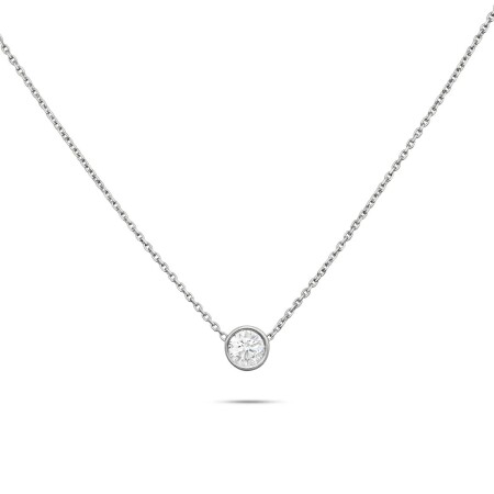 Collier or blanc Diamant 0.25 carat sertis clos