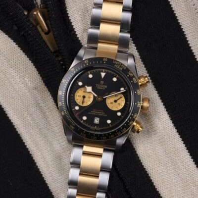 Montre TUDOR Black Bay Chrono S&G boîtier en acier 41 mm, bracelet en acier et or jaune