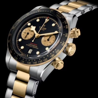 Montre TUDOR Black Bay Chrono S&G boîtier en acier 41 mm, bracelet en acier et or jaune