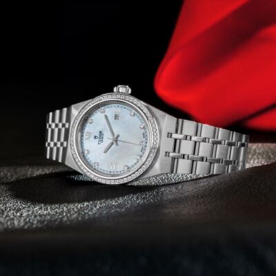 Montre TUDOR Royal boîtier en acier 28 mm, cadran serti de diamants