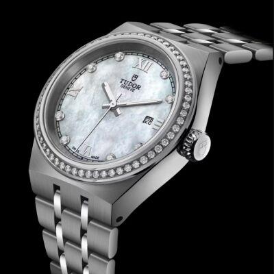Montre TUDOR Royal boîtier en acier 28 mm, cadran serti de diamants