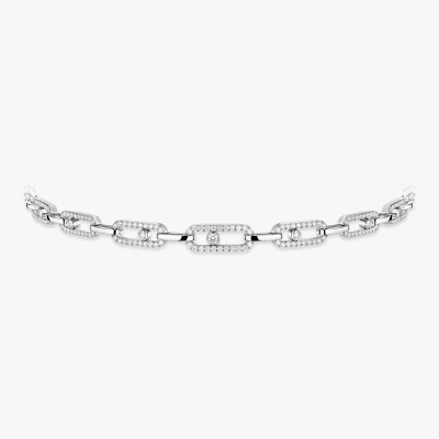 Collier choker Messika Move Link Multi en or blanc et diamants