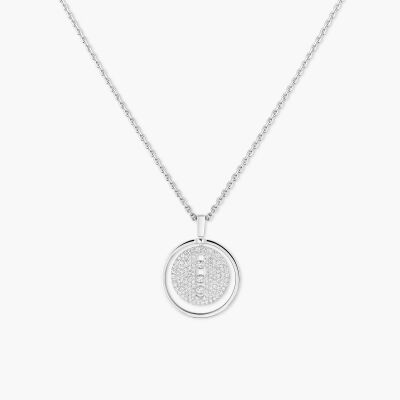 Collier Messika Lucky Move MM pavé en or blanc et diamants