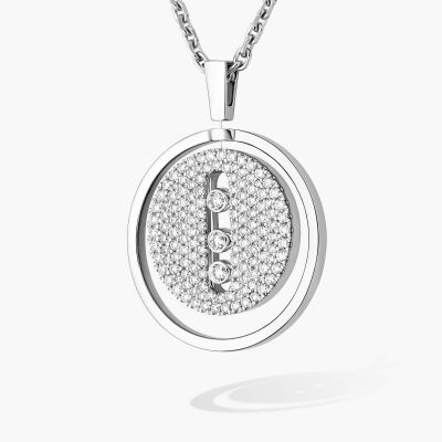 Collier Messika Lucky Move MM pavé en or blanc et diamants