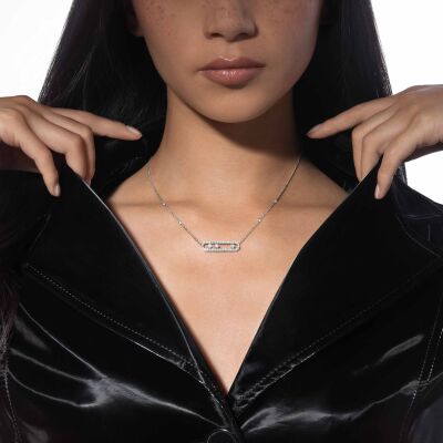 Collier Messika Move Classique pavé en or blanc et diamants