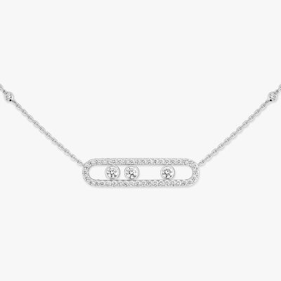 Collier Messika Move Classique pavé en or blanc et diamants