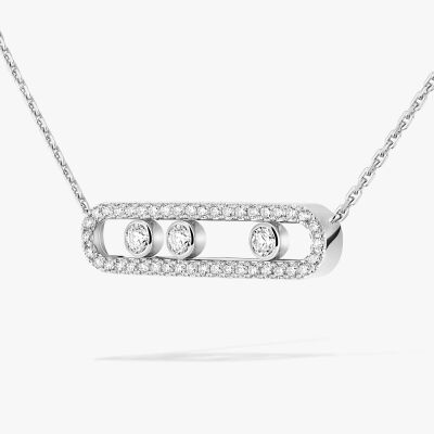 Collier Messika Move Classique pavé en or blanc et diamants