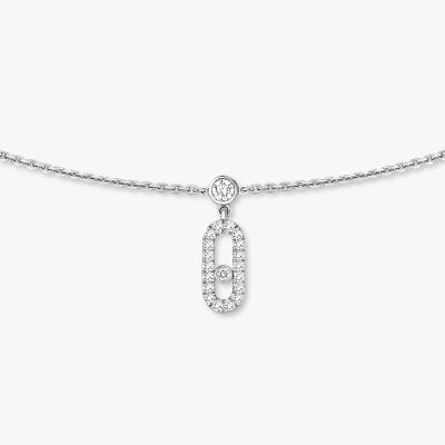Collier choker Messika Move Uno Pampille pavé en or blanc et diamants