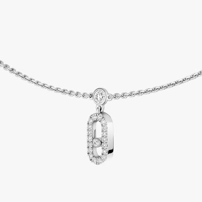 Collier choker Messika Move Uno Pampille pavé en or blanc et diamants