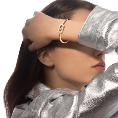 Bracelet jonc Messika So Move en or jaune et diamants