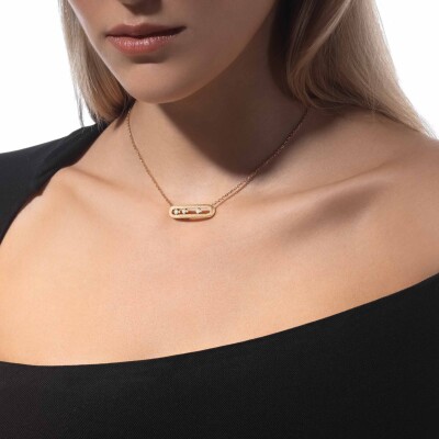 Collier Messika Move Classique ciselé en or jaune et diamants
