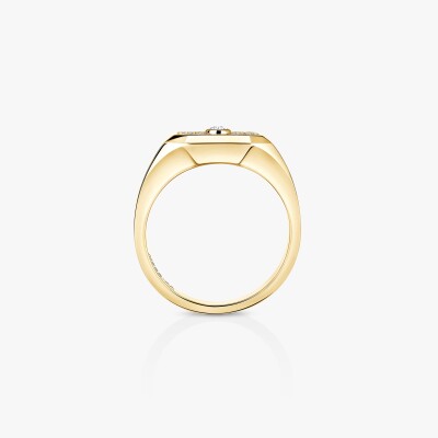 Chevalière Messika Move Joaillerie pavée en or jaune et diamants