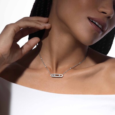 Collier Messika Move Classique en or blanc et diamants