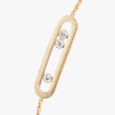 Bracelet Messika Move Classique ciselé en or jaune et diamants