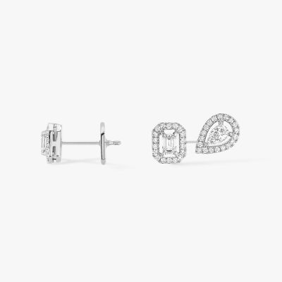 Boucles d'oreilles Messika My Twin 1+2 en or blanc et diamants 3x0.10ct