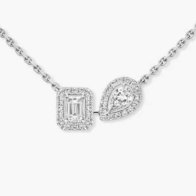 Collier Messika My Twin Toi & Moi en or blanc et diamants
