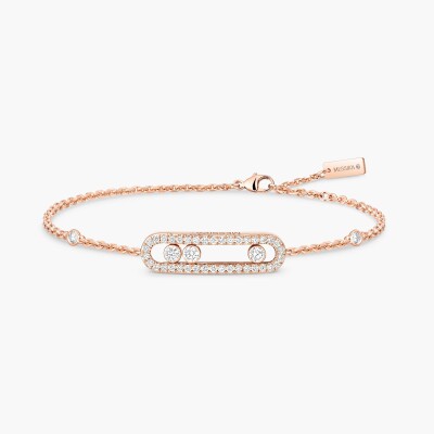 Bracelet Messika Baby Move pavé en or rose et diamants