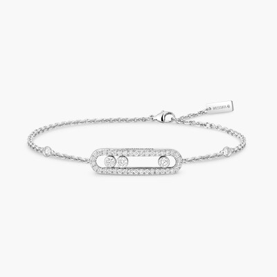 Bracelet Messika Baby Move pavé en or blanc et diamants