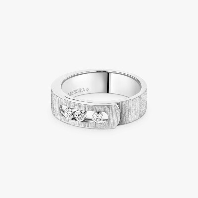 Bague Messika Move Noa ciselé en or blanc et diamants