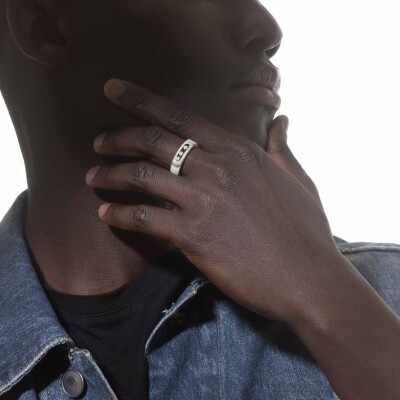 Bague Messika Move Noa ciselé en or blanc et diamants