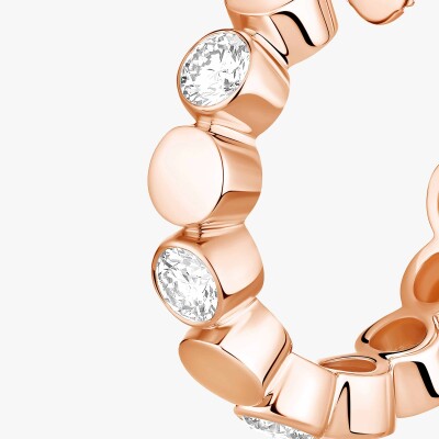 Boucles d'oreilles créoles Messika D-Vibes en or rose et diamants