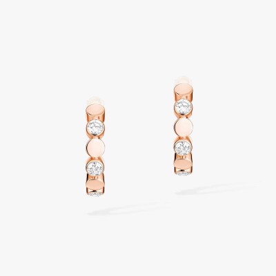 Boucles d'oreilles créoles Messika D-Vibes en or rose et diamants